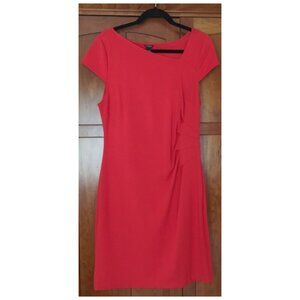 ANN TAYLOR RED DRESS w/ Rusched Waist - Sz 10 - NWOT